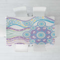 Australian Indigenous Aboriginal Art Tablecloth Vivid Pastel Pink Teal