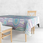 Australian Indigenous Aboriginal Art Tablecloth Vivid Pastel Pink Teal