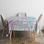 Australian Indigenous Aboriginal Art Tablecloth Vivid Pastel Pink Teal