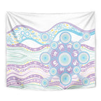 Australian Indigenous Aboriginal Art Tapestry Vivid Pastel Pink Teal