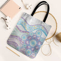 Australian Indigenous Aboriginal Art Tote Bag Vivid Pastel Pink Teal