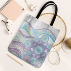 Australian Indigenous Aboriginal Art Tote Bag Vivid Pastel Pink Teal