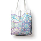 Australian Indigenous Aboriginal Art Tote Bag Vivid Pastel Pink Teal