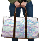 Australian Indigenous Aboriginal Art Travel Bag Vivid Pastel Pink Teal