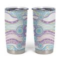 Australian Indigenous Aboriginal Art Tumbler Cup Vivid Pastel Pink Teal