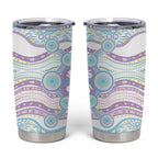 Australian Indigenous Aboriginal Art Tumbler Cup Vivid Pastel Pink Teal