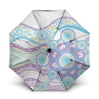 Australian Indigenous Aboriginal Art Umbrella Vivid Pastel Pink Teal