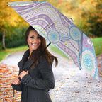 Australian Indigenous Aboriginal Art Umbrella Vivid Pastel Pink Teal