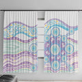 Australian Indigenous Aboriginal Art Window Curtain Vivid Pastel Pink Teal
