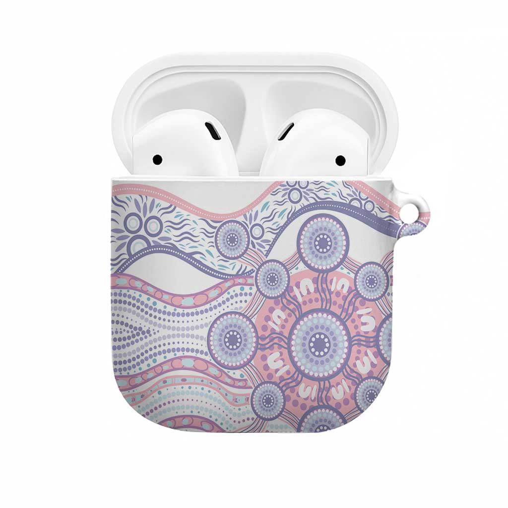 Australian Indigenous Aboriginal Art AirPods Case Vivid Pastel Peach Purple