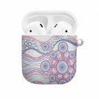 Australian Indigenous Aboriginal Art AirPods Case Vivid Pastel Peach Purple