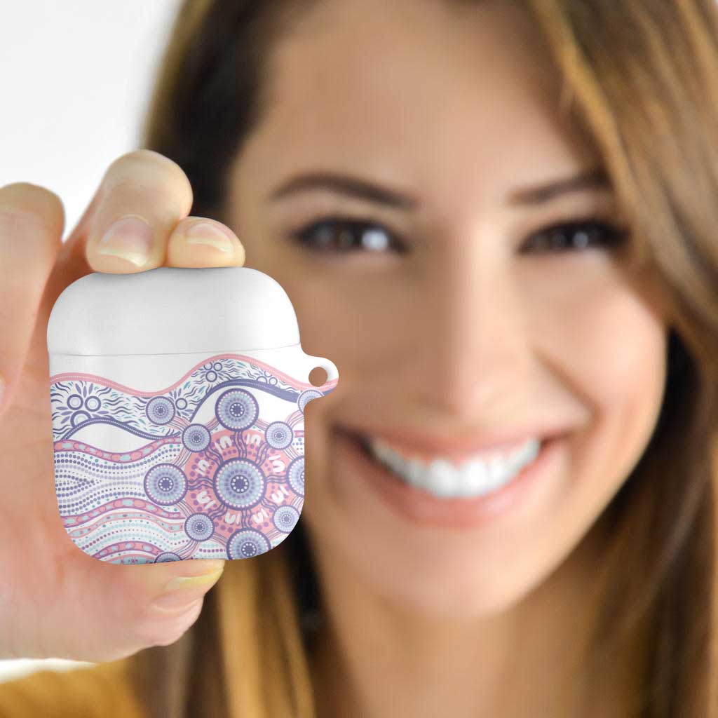 Australian Indigenous Aboriginal Art AirPods Case Vivid Pastel Peach Purple