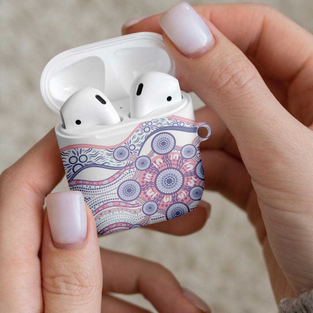 Australian Indigenous Aboriginal Art AirPods Case Vivid Pastel Peach Purple