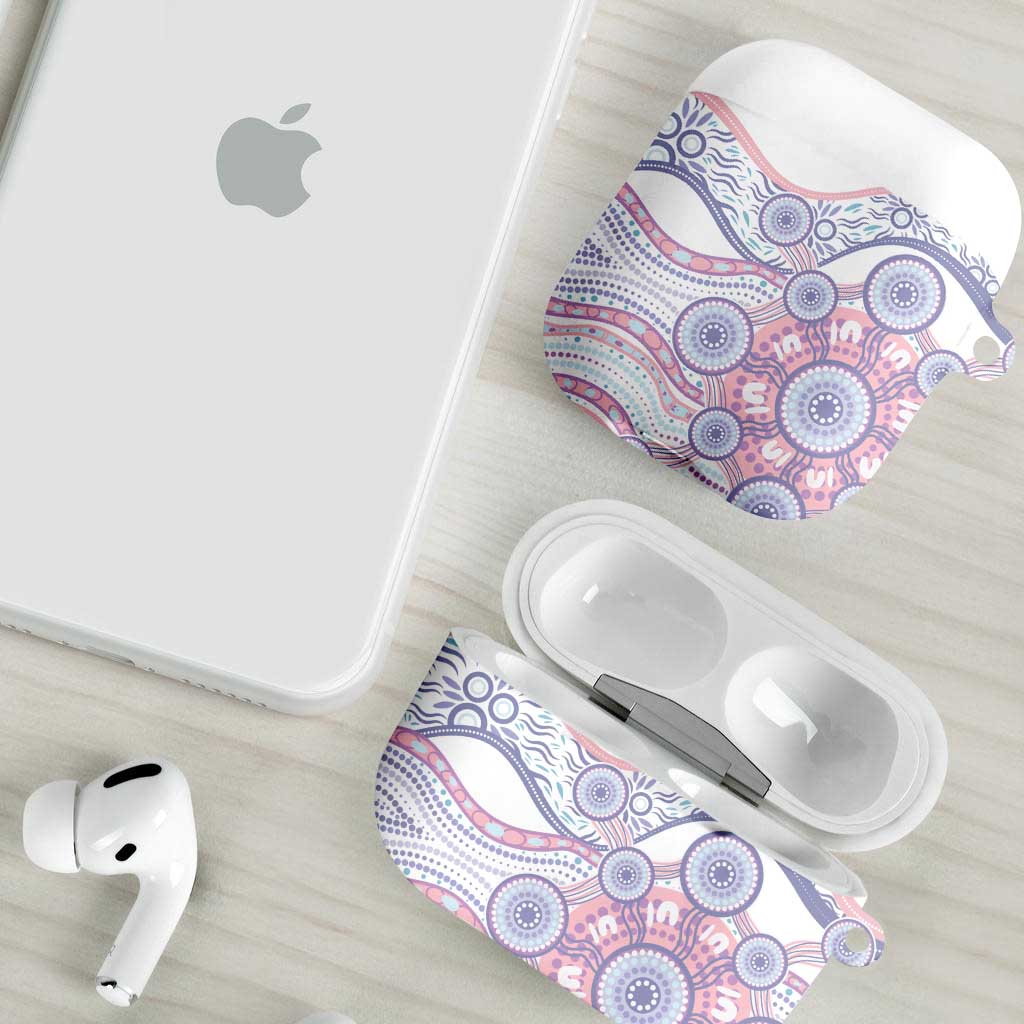 Australian Indigenous Aboriginal Art AirPods Case Vivid Pastel Peach Purple