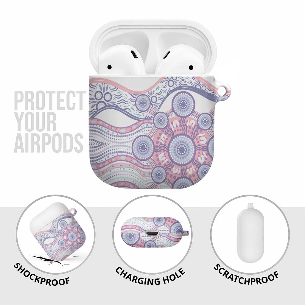 Australian Indigenous Aboriginal Art AirPods Case Vivid Pastel Peach Purple