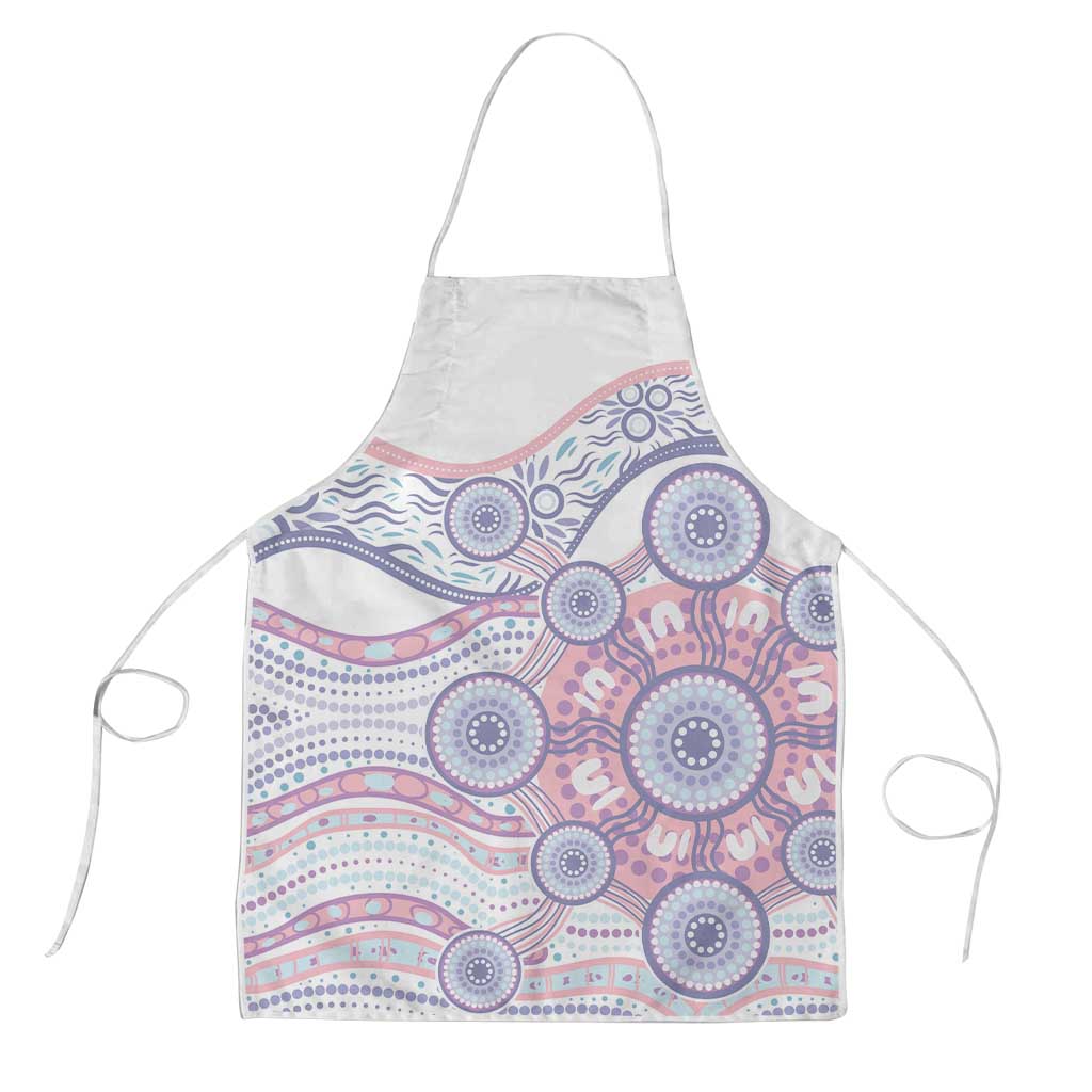 Australian Indigenous Aboriginal Art Apron Vivid Pastel Peach Purple