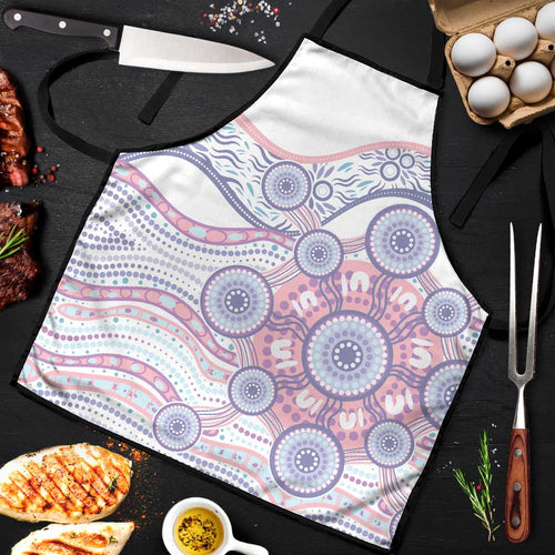 Australian Indigenous Aboriginal Art Apron Vivid Pastel Peach Purple