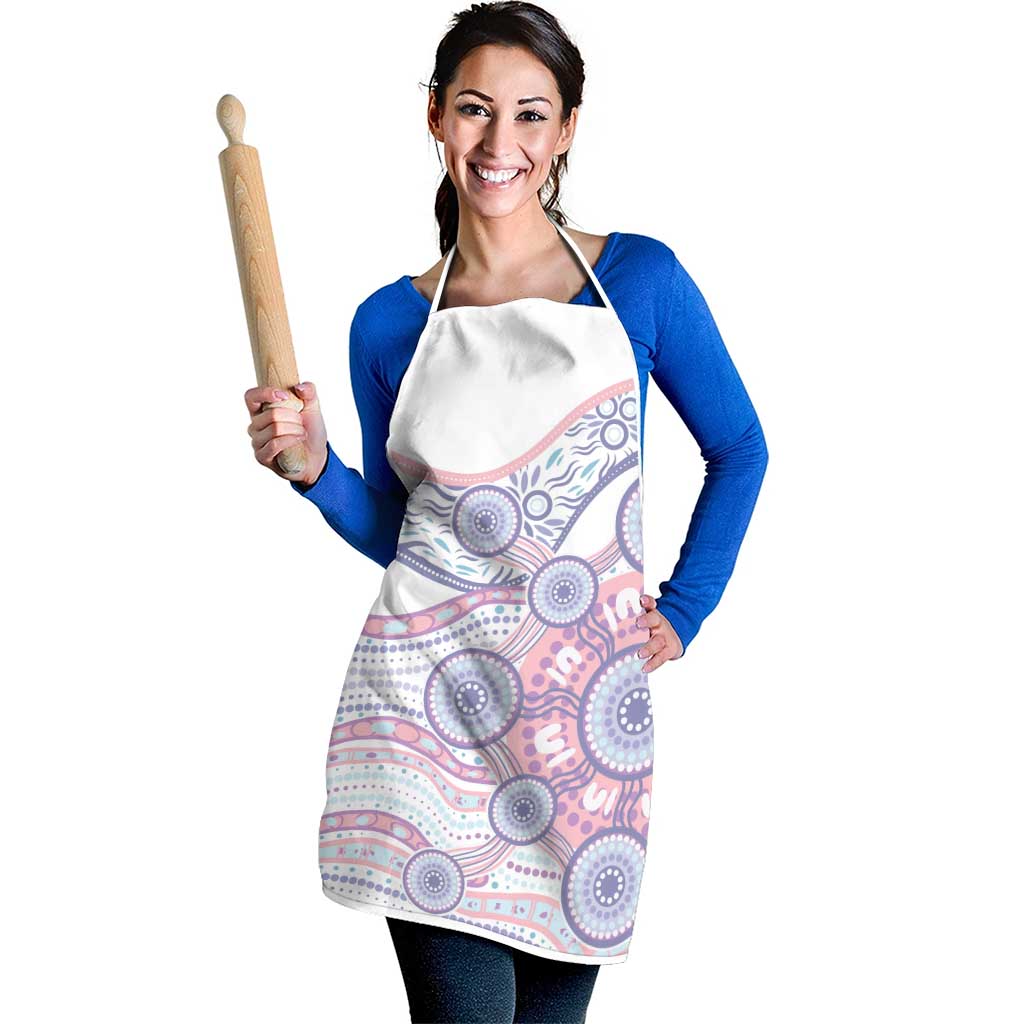 Australian Indigenous Aboriginal Art Apron Vivid Pastel Peach Purple
