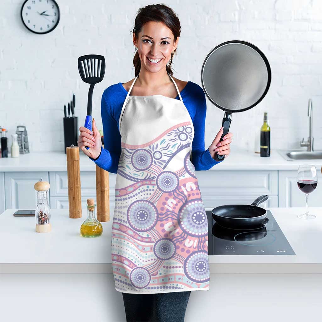 Australian Indigenous Aboriginal Art Apron Vivid Pastel Peach Purple