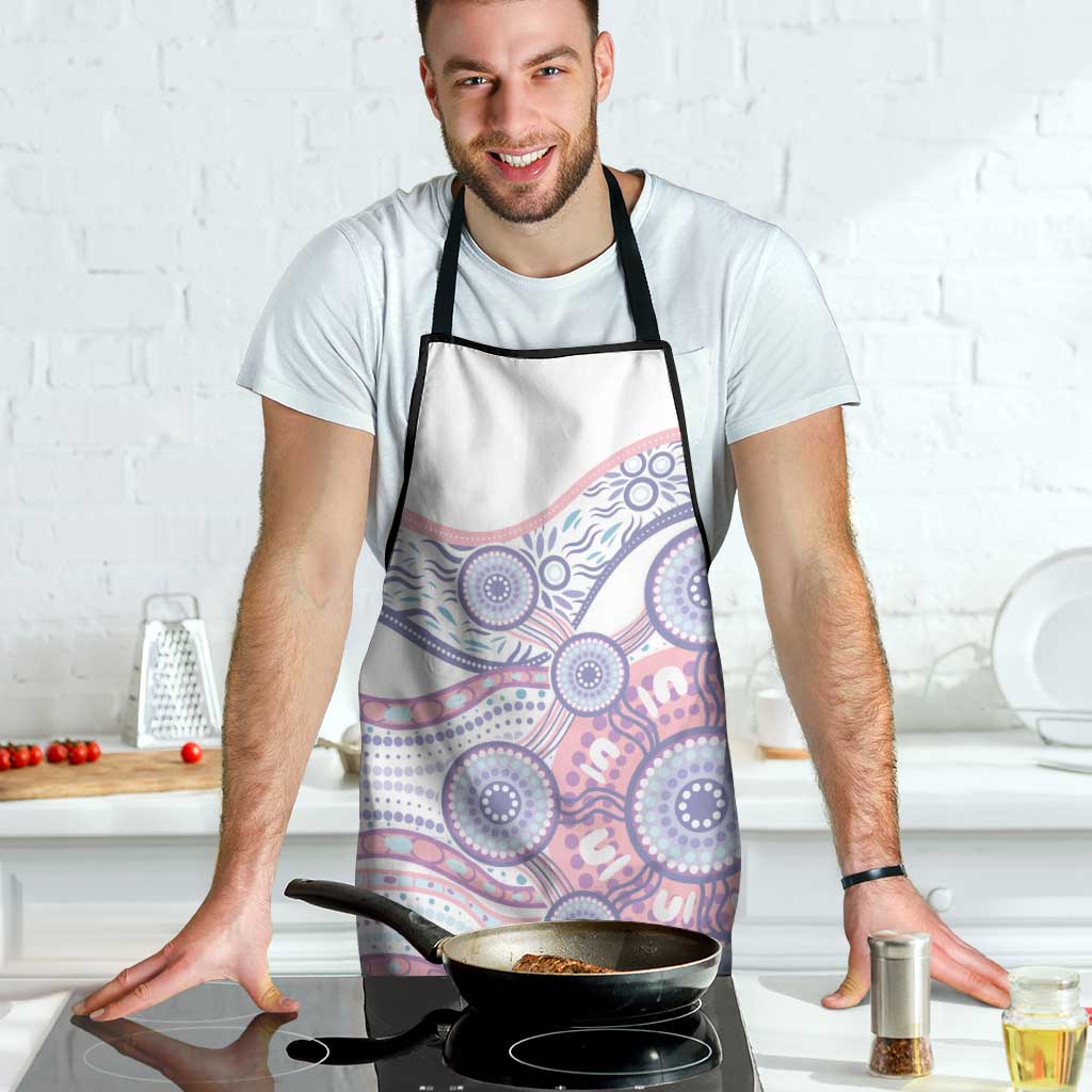 Australian Indigenous Aboriginal Art Apron Vivid Pastel Peach Purple