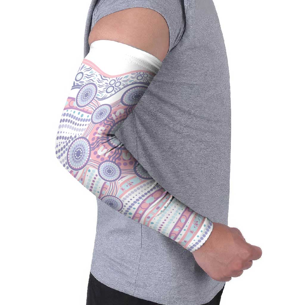 Australian Indigenous Aboriginal Art Arm Sleeves Vivid Pastel Peach Purple