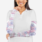 Australian Indigenous Aboriginal Art Arm Sleeves Vivid Pastel Peach Purple