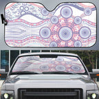 Australian Indigenous Aboriginal Art Auto Sun Shade Vivid Pastel Peach Purple