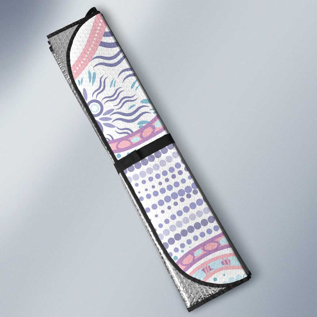 Australian Indigenous Aboriginal Art Auto Sun Shade Vivid Pastel Peach Purple