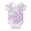 Australian Indigenous Aboriginal Art Baby Onesie Vivid Pastel Peach Purple