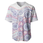 Australian Indigenous Aboriginal Art Baseball Jersey Vivid Pastel Peach Purple