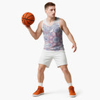 Australian Indigenous Aboriginal Art Basketball Jersey Vivid Pastel Peach Purple