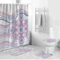 Australian Indigenous Aboriginal Art Bathroom Set Vivid Pastel Peach Purple