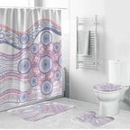 Australian Indigenous Aboriginal Art Bathroom Set Vivid Pastel Peach Purple