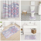 Australian Indigenous Aboriginal Art Bathroom Set Vivid Pastel Peach Purple