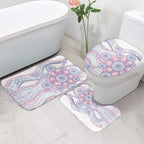 Australian Indigenous Aboriginal Art Bathroom Set Vivid Pastel Peach Purple
