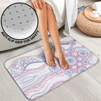 Australian Indigenous Aboriginal Art Bathroom Set Vivid Pastel Peach Purple