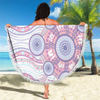 Australian Indigenous Aboriginal Art Beach Blanket Vivid Pastel Peach Purple