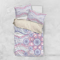 Australian Indigenous Aboriginal Art Bedding Set Vivid Pastel Peach Purple