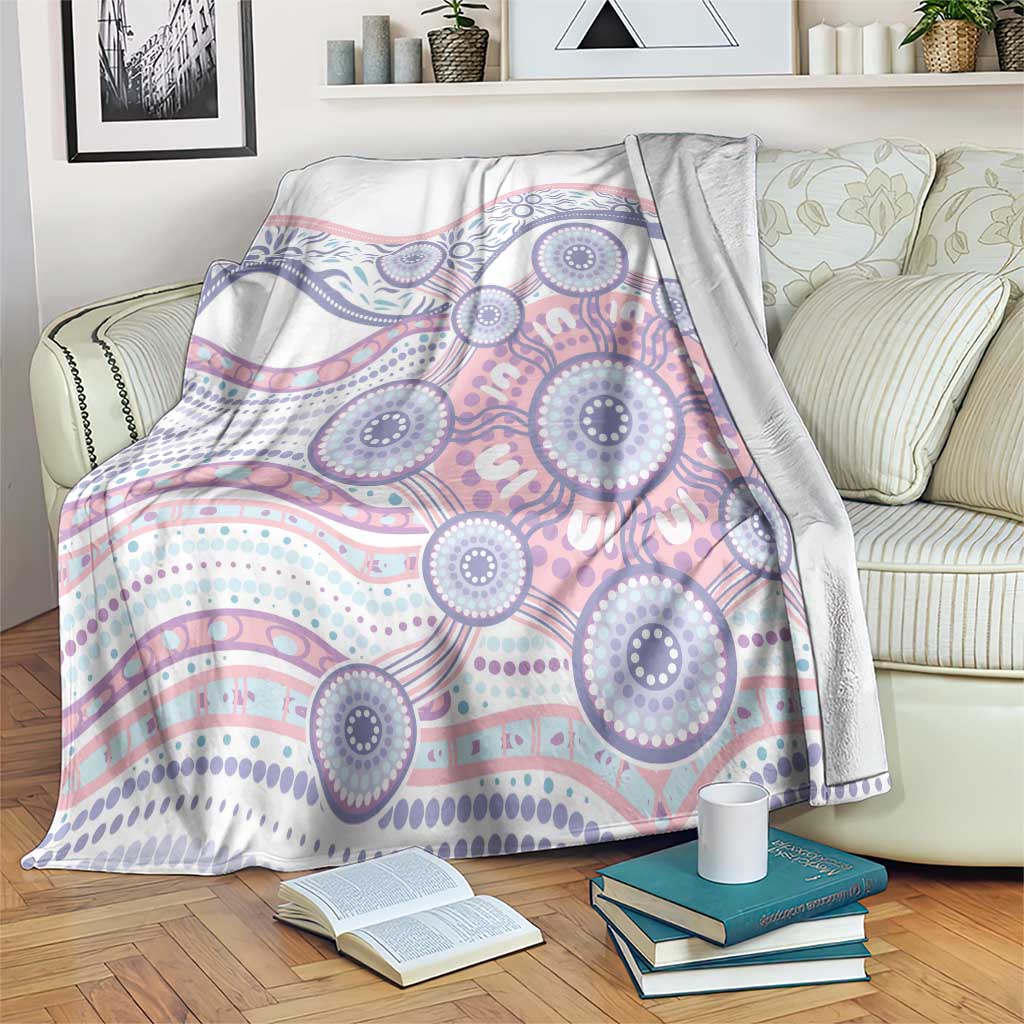 Australian Indigenous Aboriginal Art Blanket Vivid Pastel Peach Purple