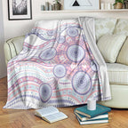 Australian Indigenous Aboriginal Art Blanket Vivid Pastel Peach Purple