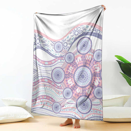 Australian Indigenous Aboriginal Art Blanket Vivid Pastel Peach Purple