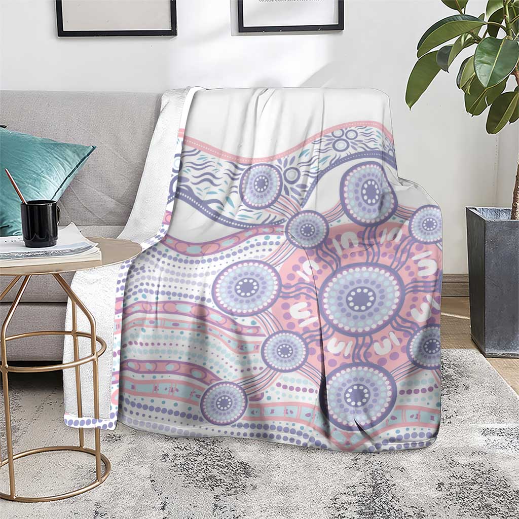 Australian Indigenous Aboriginal Art Blanket Vivid Pastel Peach Purple