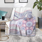 Australian Indigenous Aboriginal Art Blanket Vivid Pastel Peach Purple