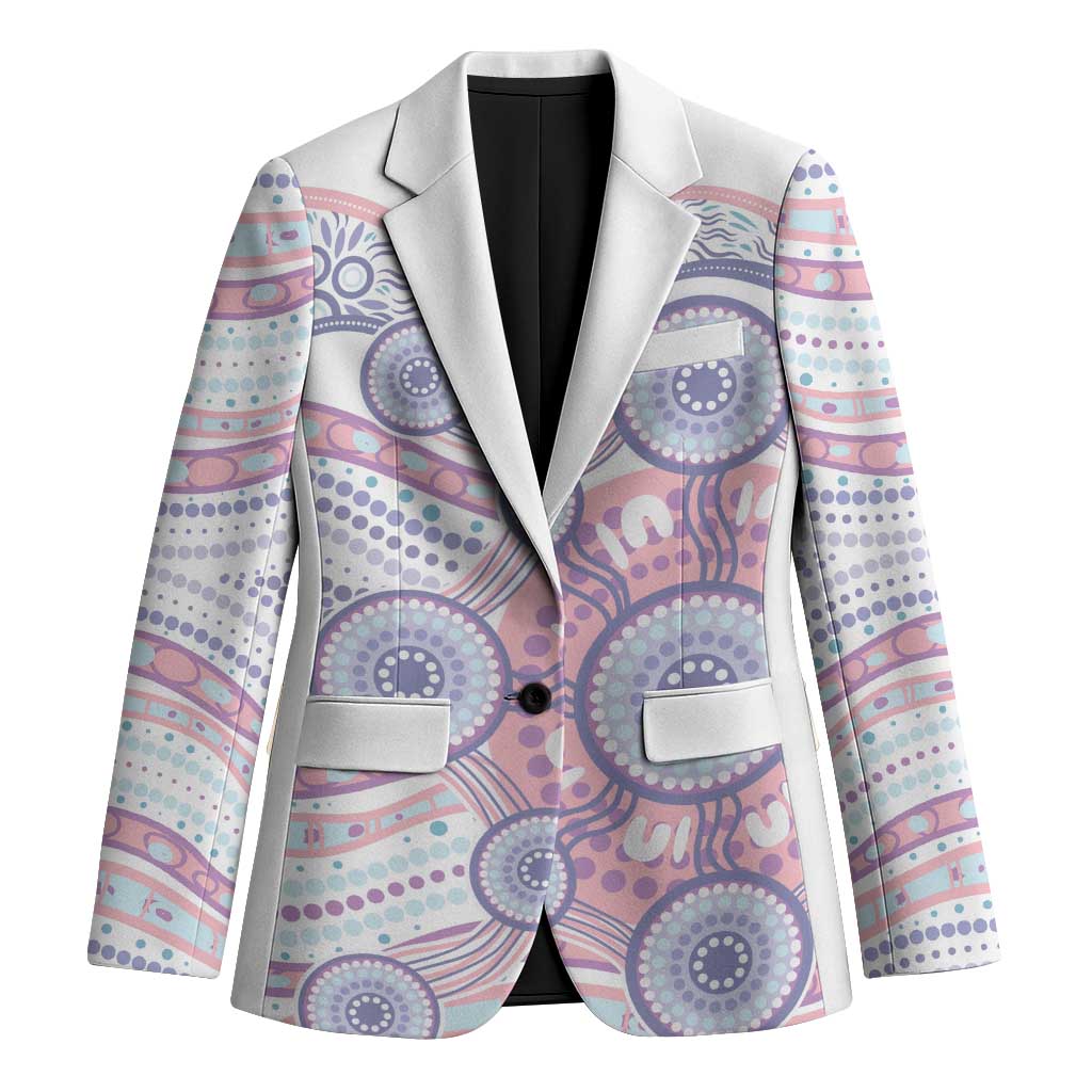 Australian Indigenous Aboriginal Art Blazer Vivid Pastel Peach Purple