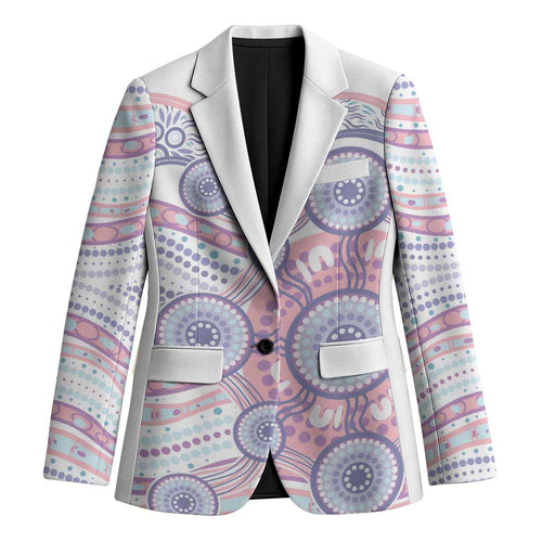 Australian Indigenous Aboriginal Art Blazer Vivid Pastel Peach Purple