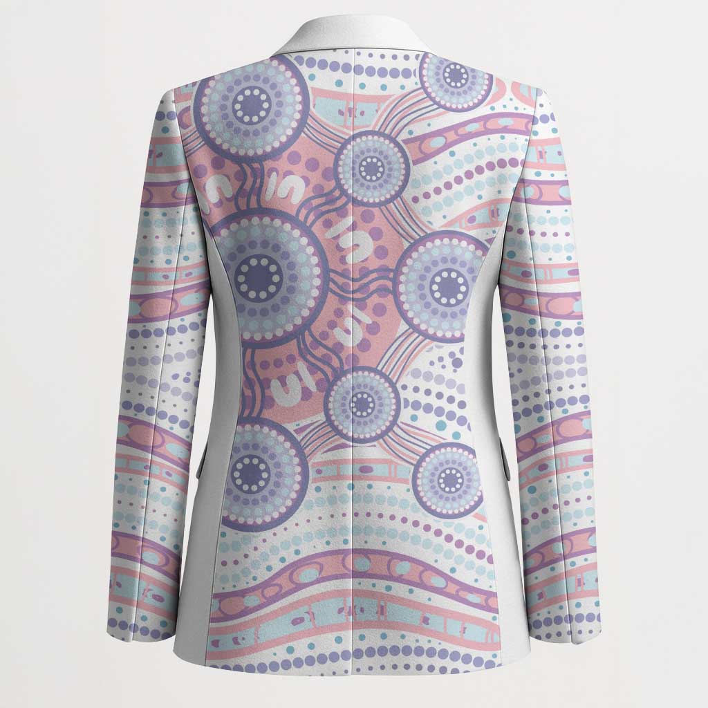 Australian Indigenous Aboriginal Art Blazer Vivid Pastel Peach Purple