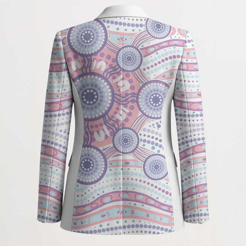 Australian Indigenous Aboriginal Art Blazer Vivid Pastel Peach Purple