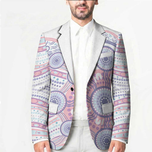 Australian Indigenous Aboriginal Art Blazer Vivid Pastel Peach Purple