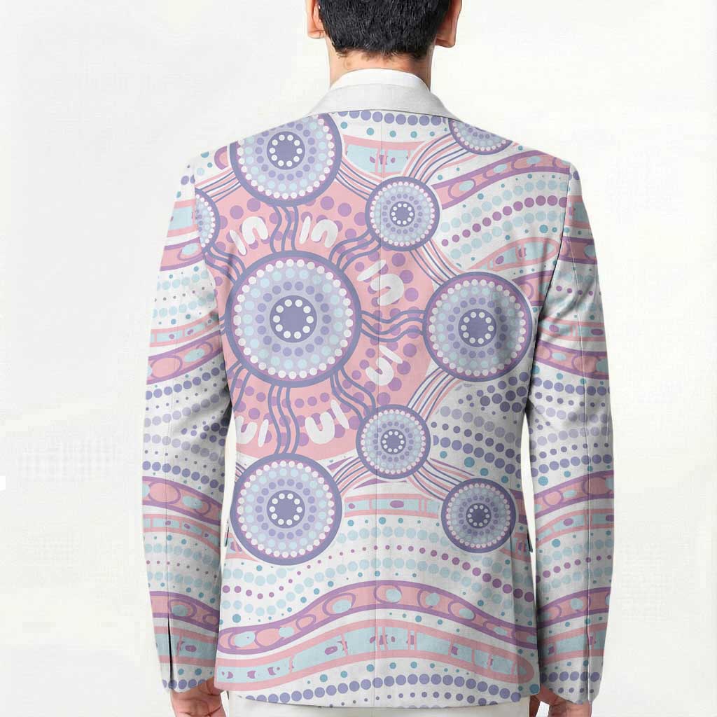 Australian Indigenous Aboriginal Art Blazer Vivid Pastel Peach Purple