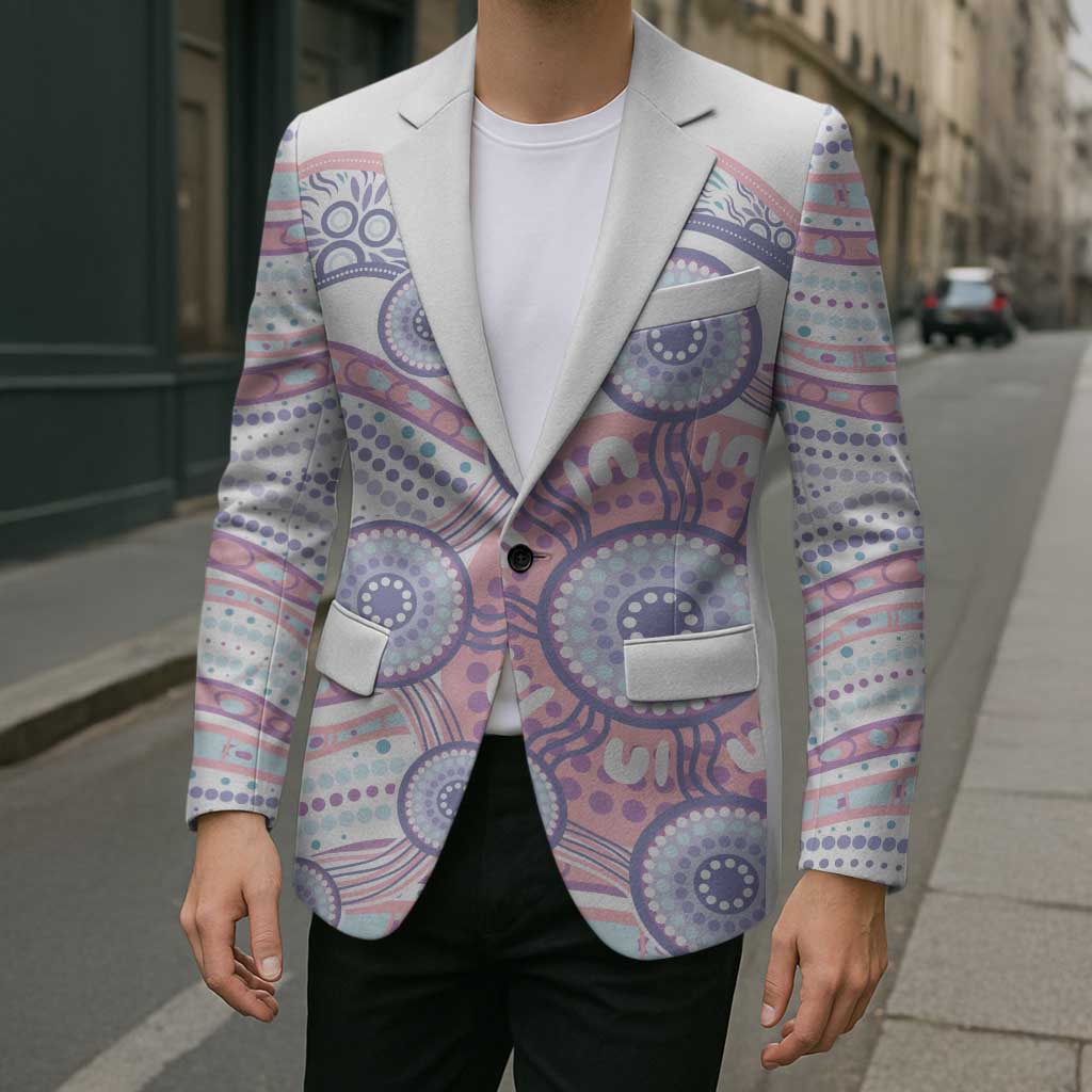 Australian Indigenous Aboriginal Art Blazer Vivid Pastel Peach Purple
